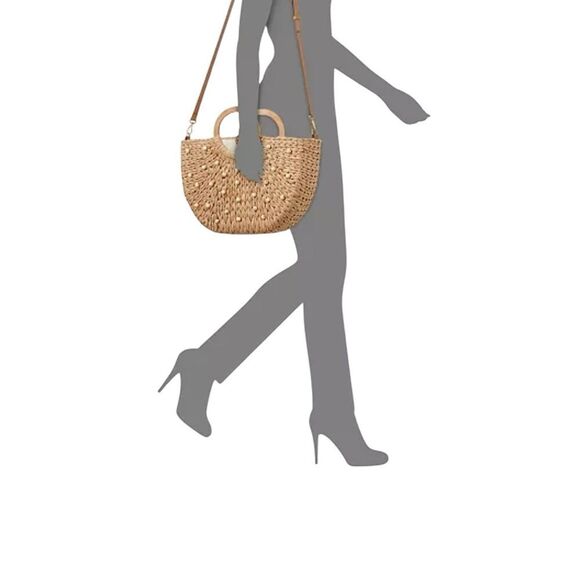 NWT Style & Co Cream Woven Handbag with Multicolor Accents - Picture 9 of 13